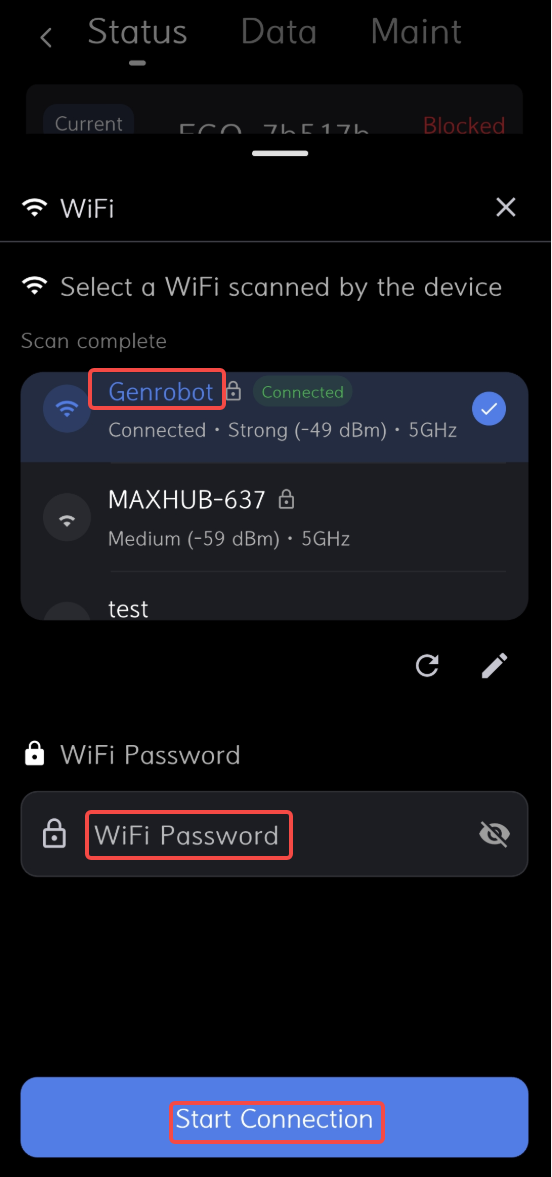 Select WiFi and connect