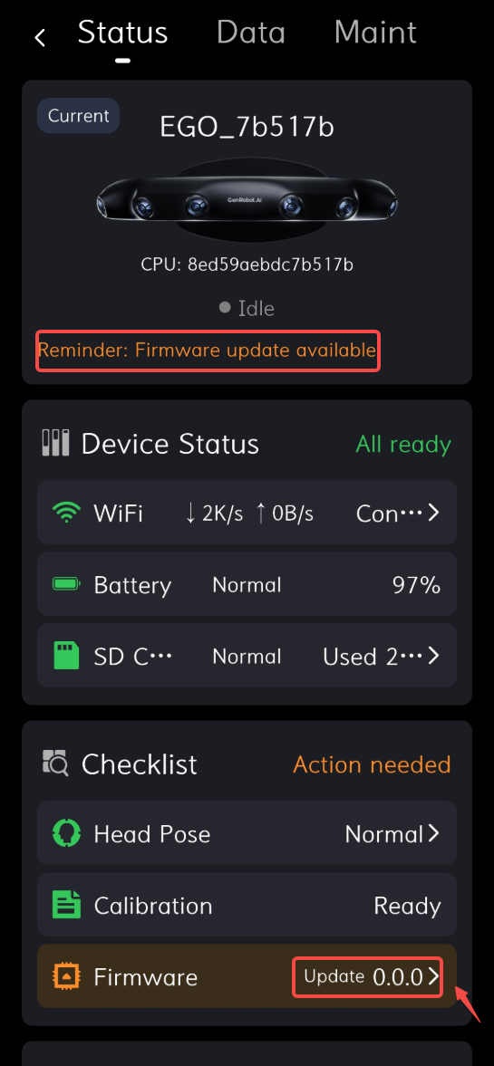 Firmware upgrade prompt