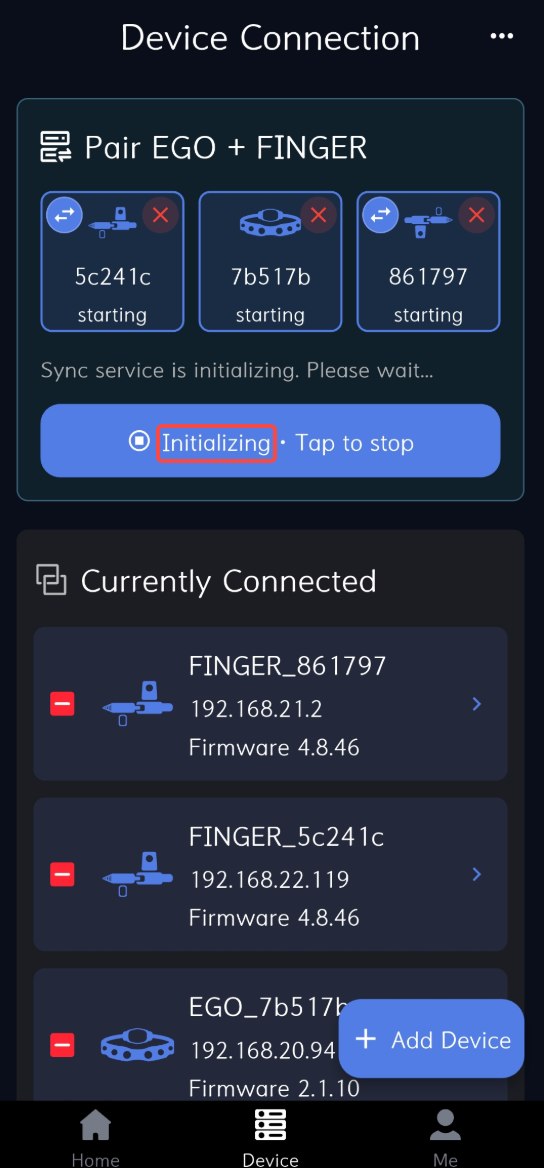 Ego-Finger pairing: initializing