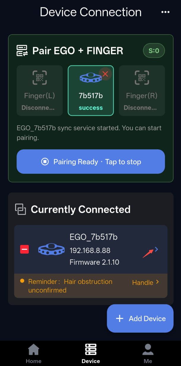 Connected device list