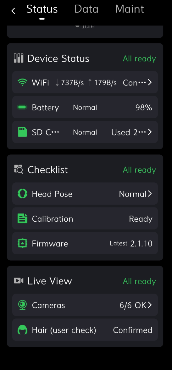 Device status check