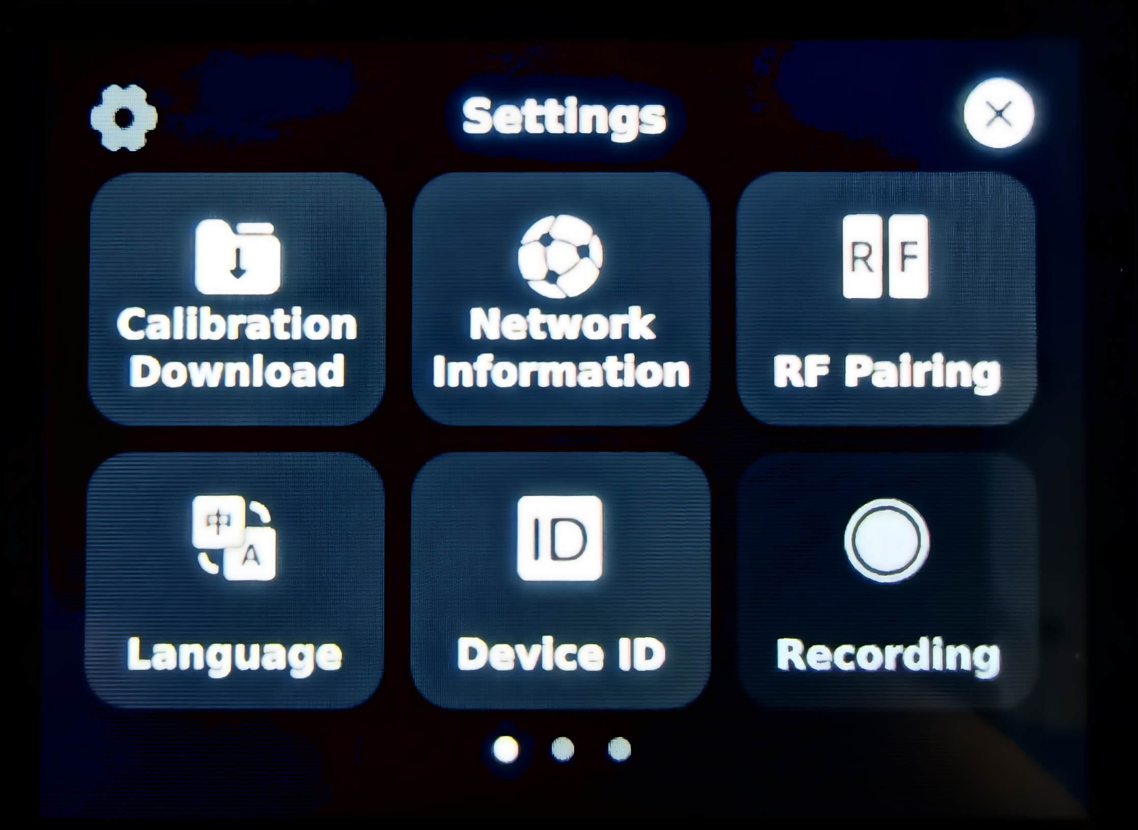 Finger system configuration: settings detail page 2