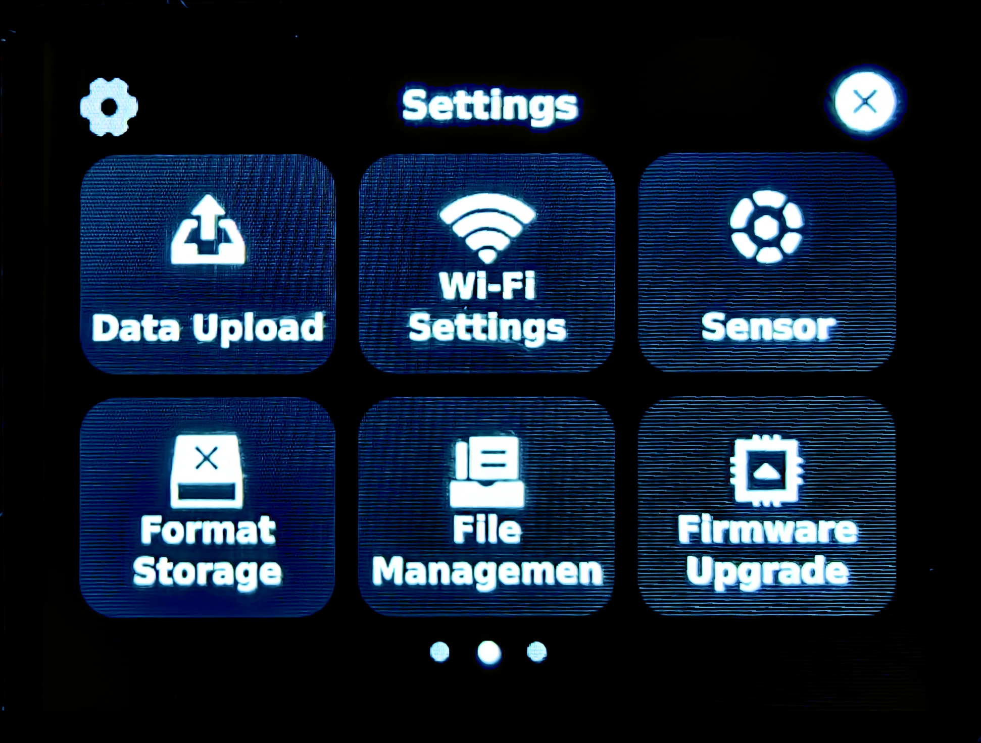 Finger system configuration: settings detail page 3
