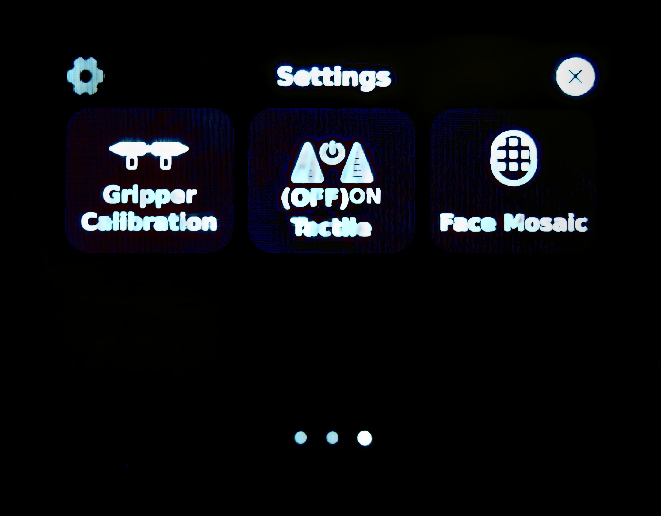 Finger system configuration: settings detail page 4